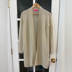 Lilly Pulitzer Gold Metallic Open Cardigan - Size S